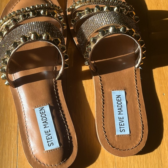 Steve Madden strappy embellished flats size 6 - Picture 2 of 7